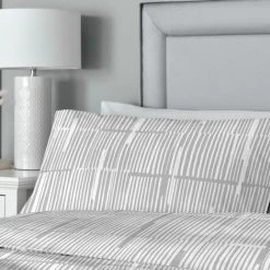 Drift Home Linear Striped Contemporary Print Reversible Eco-Friendly Duvet Cover Set, Grey, Double 7 Drift Home Linear Striped Contemporary Print Reversible Eco-Friendly Duvet Cover Set, Grey, Double -Furn. Shop 64558996 4