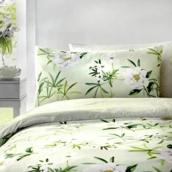 Dreams & Drapes Florence Floral Reversible Duvet Cover Set, Green, King -Furn. Shop 64559323 4