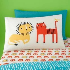 Cosatto Tiger Tropics Childrens 100% Cotton Reversible Duvet Cover Set, Multi, Single -Furn. Shop 64559756 3