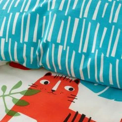 Cosatto Tiger Tropics Childrens 100% Cotton Reversible Duvet Cover Set, Multi, Single -Furn. Shop 64559756 4