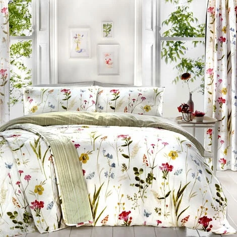 Dreams & Drapes Spring Glade Floral Print Reversible Duvet Cover Set, Multi, Single 1 Dreams & Drapes Spring Glade Floral Print Reversible Duvet Cover Set, Multi, Single