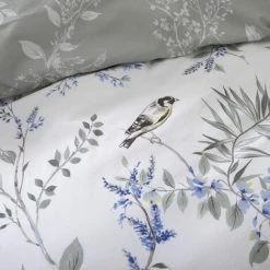 Dreams & Drapes Nora Blossom Woodland Print Reversible Duvet Cover Set, Green, Single -Furn. Shop 64561861 3