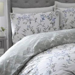 Dreams & Drapes Nora Blossom Woodland Print Reversible Duvet Cover Set, Green, Single -Furn. Shop 64561861 4