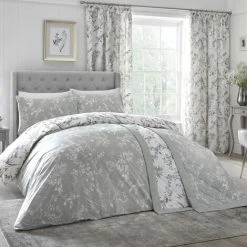 Dreams & Drapes Nora Blossom Woodland Print Reversible Duvet Cover Set, Green, Single -Furn. Shop 64561861 5