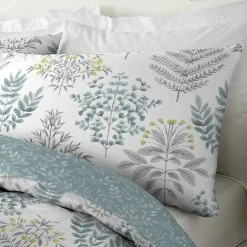 Dreams & Drapes Emily Botanical Print Reversible Duvet Cover Set, Duck Egg, Single -Furn. Shop 66076617 3