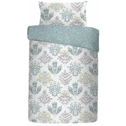 Dreams & Drapes Emily Botanical Print Reversible Duvet Cover Set, Duck Egg, Single -Furn. Shop 66076617 5