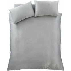 Catherine Lansfield Silky Soft Satin Duvet Cover Set, Silver, Single -Furn. Shop 66133014 4