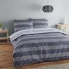 Catherine Lansfield Geometric Lines Duvet Cover Set Navy Double Bedding Set