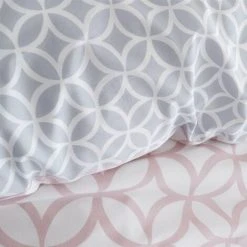 Catherine Lansfield Geo Trellis Pink Geometric Duvet Cover Set Single Bedding Set -Furn. Shop 68090864 4