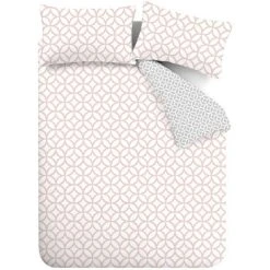 Catherine Lansfield Geo Trellis Pink Geometric Duvet Cover Set Single Bedding Set -Furn. Shop 68090864 5