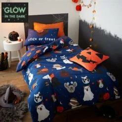 Catherine Lansfield Halloween Dogs Duvet Cover Set Blue Toddler