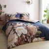 Catherine Lansfield Opulent Floral Reversible Easy Care Duvet Cover Set, Navy, Single