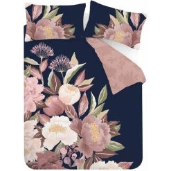 Catherine Lansfield Opulent Floral Reversible Easy Care Duvet Cover Set, Navy, Single 9 Catherine Lansfield Opulent Floral Reversible Easy Care Duvet Cover Set, Navy, Single -Furn. Shop 69441871 5