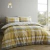 Catherine Lansfield Brushed Tartan Check Reversible Duvet Cover Set, Ochre, Single
