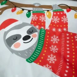 Catherine Lansfield Slothy Christmas Reversible Easy Care Duvet Cover Set, Grey, Single -Furn. Shop 69442007 3