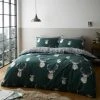 Catherine Lansfield Stag Tartan Check Reversible Duvet Cover Set, Green, Single