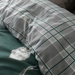Catherine Lansfield Stag Tartan Check Reversible Duvet Cover Set, Green, Single 8 Catherine Lansfield Stag Tartan Check Reversible Duvet Cover Set, Green, Single -Furn. Shop 69442035 4