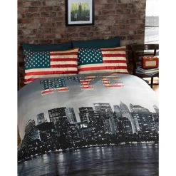 Catherine Lansfield New York Skyline Duvet Cover Set (Single) (Multicoloured)