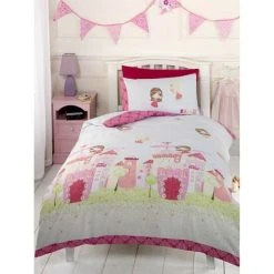 Rapport Fairy Duvet Cover Set (Single) (White/Pink)