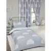 Bedding & Beyond Happy Clouds Duvet Cover Set (Junior) (Grey/White)