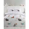 Rapport Winter Tails Dogs Duvet Cover Set (Single) (White/Grey)
