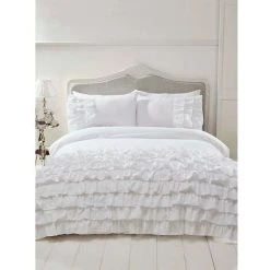 Rapport Flamenco Ruffled Duvet Cover Set (Single) (White) -Furn. Shop 70357735 3