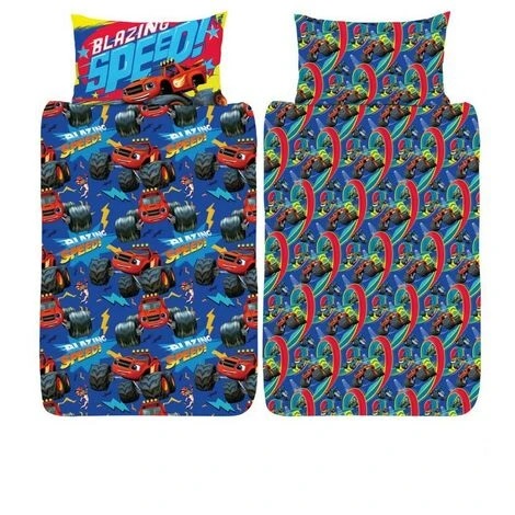 Blaze & The Monster Machines Childrens/Kids Duvet Cover Set (Single) (Blue/Red/Yellow) 1 Blaze & The Monster Machines Childrens/Kids Duvet Cover Set (Single) (Blue/Red/Yellow)