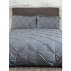 Rapport Balmoral Pintuck Duvet Cover Set (Single) (Grey) -Furn. Shop 70357953 3