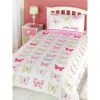 Rapport Fly Up High Butterfly Duvet Cover Set (Single) (White/Pink/Green)