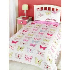 Rapport Fly Up High Butterfly Duvet Cover Set (Single) (White/Pink/Green) -Furn. Shop 70395024 3