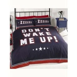 Catherine Lansfield Don´t Wake Me Up Duvet Cover Set (Single) (Red/White/Blue)