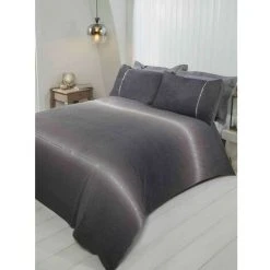 Rapport Teddy Fleece Diamante Duvet Cover Set (Single) (Grey) -Furn. Shop 70395127 3