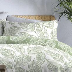Fusion Matteo Botanical Palm Leaf Print Easy Care Reversible Duvet Cover Set, Green, Single 8 Fusion Matteo Botanical Palm Leaf Print Easy Care Reversible Duvet Cover Set, Green, Single -Furn. Shop 70922311 4