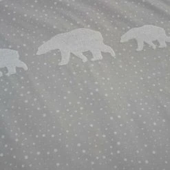 Catherine Lansfield Snuggle Polar Bear Duvet Cover Set Stone Grey Single -Furn. Shop 71162722 4