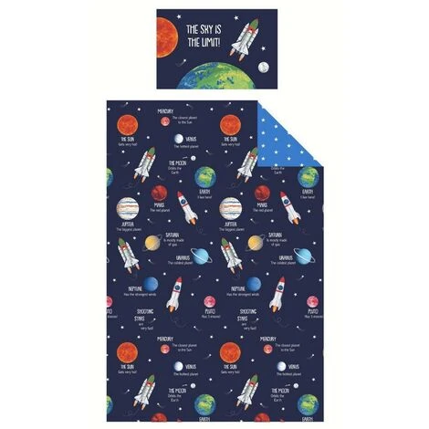 Bedding & Beyond The Sky Is The Limit Space Duvet Cover Set (Single) (Blue) 1 Bedding & Beyond The Sky Is The Limit Space Duvet Cover Set (Single) (Blue)