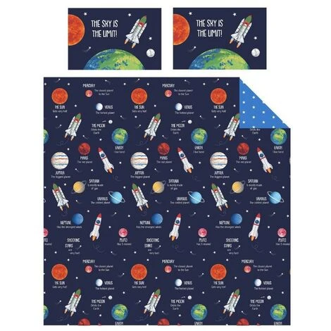 Bedding & Beyond The Sky Is The Limit Space Duvet Cover Set (Single) (Blue) 2 Bedding & Beyond The Sky Is The Limit Space Duvet Cover Set (Single) (Blue) - Image 2