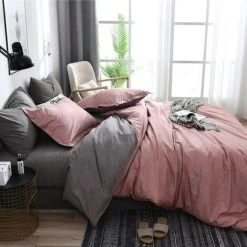 Bedding Set 200 X 200 Cm Old Pink Gray Anthracite Plain Reversible Bed Linen 100% Soft Pleasant Microfiber - 1 Duvet Cover 200 X 200 Cm + 2 Pillow Cases 80 X 80 Zipper Pink Gray 220x240cm+2x50x70cm 8 Bedding Set 200 X 200 Cm Old Pink Gray Anthracite Plain Reversible Bed Linen 100% Soft Pleasant Microfiber - 1 Duvet Cover 200 X 200 Cm + 2 Pillow Cases 80 X 80 Zipper Pink Gray 220x240cm+2x50x70cm -Furn. Shop 71404015 4