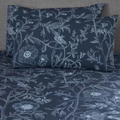 Dreams & Drapes Lorie Floral Print Easy Care Reversible Duvet Cover Set, Blue, Single 8 Dreams & Drapes Lorie Floral Print Easy Care Reversible Duvet Cover Set, Blue, Single -Furn. Shop 71618448 4