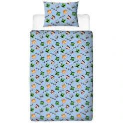 Minecraft Epic Duvet Cover Set (Single) (Green/Blue) -Furn. Shop 72451610 3