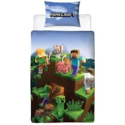 Minecraft Epic Duvet Cover Set (Single) (Green/Blue) -Furn. Shop 72451610 4