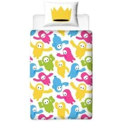 Fall Guys Hello Duvet Cover Set (Single) (Multicoloured)