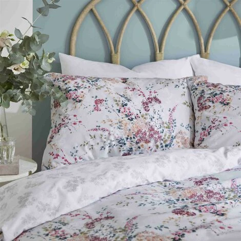 Catherine Lansfield Dried Flowers Grey Floral Duvet Cover Set Single Bedding Set 3 Catherine Lansfield Dried Flowers Grey Floral Duvet Cover Set Single Bedding Set - Image 3