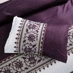 Bedding Set 220x240cm Courtly Purple Gray Microfiber Duvet Cover Reversible Bed Linen Soft Touch Bed Cover With Zipper 2 Pillowcases -Furn. Shop 77085121 4
