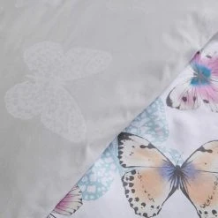 Catherine Lansfield Scatter Butterfly Reversible Easy Care Duvet Cover Set, Grey, Double -Furn. Shop 79247832 3