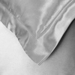 4-piece Bedding Set: Soft Silk Satin Duvet Cover 220 X 240 Cm, Fitted Sheet And Pillowcase (Silver) -Furn. Shop 79953941 3