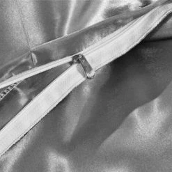 4-piece Bedding Set: Soft Silk Satin Duvet Cover 220 X 240 Cm, Fitted Sheet And Pillowcase (Silver) -Furn. Shop 79953941 5