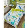 Rapport Childrens/Kids Roarsome Dinosaur Duvet Cover Set (Single) (White/Green/Blue)