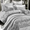 Night Zone Gigi Embroidered Duvet Cover Set, Silver, Single