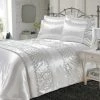 Night Zone Shimmer Sequin Embellished Duvet Cover Set, White, Single