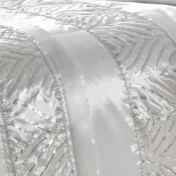 Night Zone Shimmer Sequin Embellished Duvet Cover Set, White, Single -Furn. Shop 86100829 3